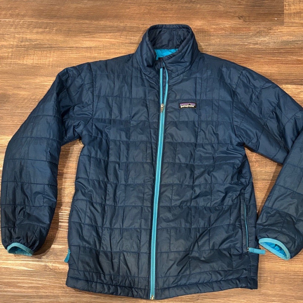Patagonia Boys Nano Navy Blue Quilted puffer jacket L (12)